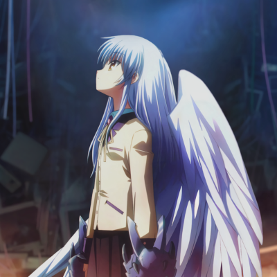 Download Angel Beats! White Hair Kanade Tachibana Wings Angel Anime PFP